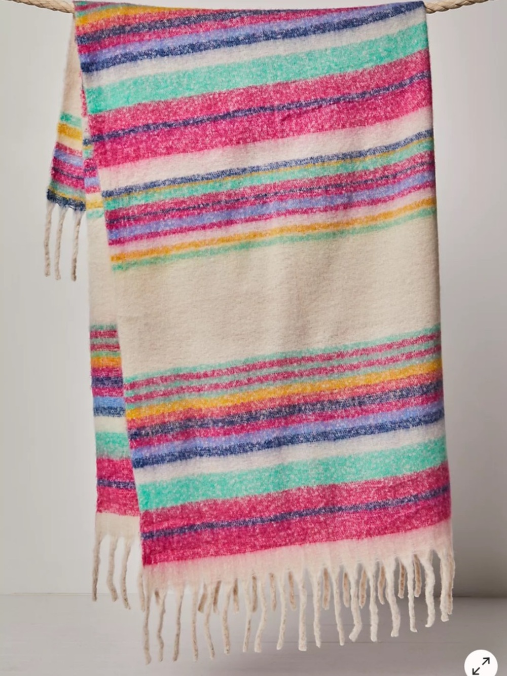 Brand new with tags Free People Fringe Throw Blanket Ivory